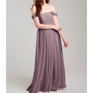 Off the shoulder purple dress